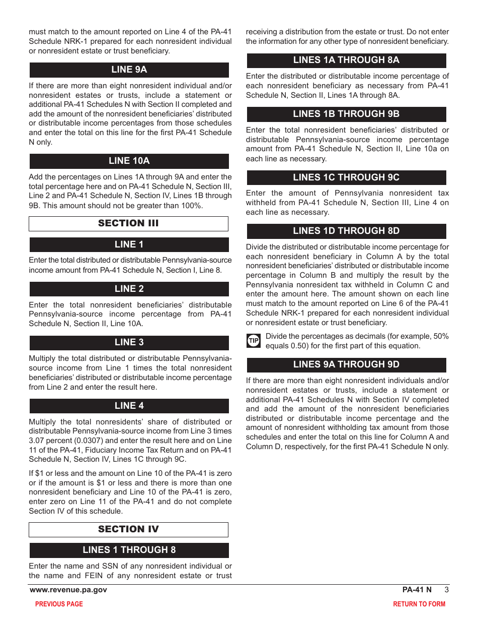 Form PA-41 N Schedule N Pa-Source Income and Nonresident Tax Withheld - Pennsylvania, Page 5