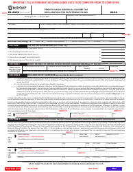Form PA-8453 Pennsylvania Individual Income Tax Declaration for Electronic Filing - Pennsylvania