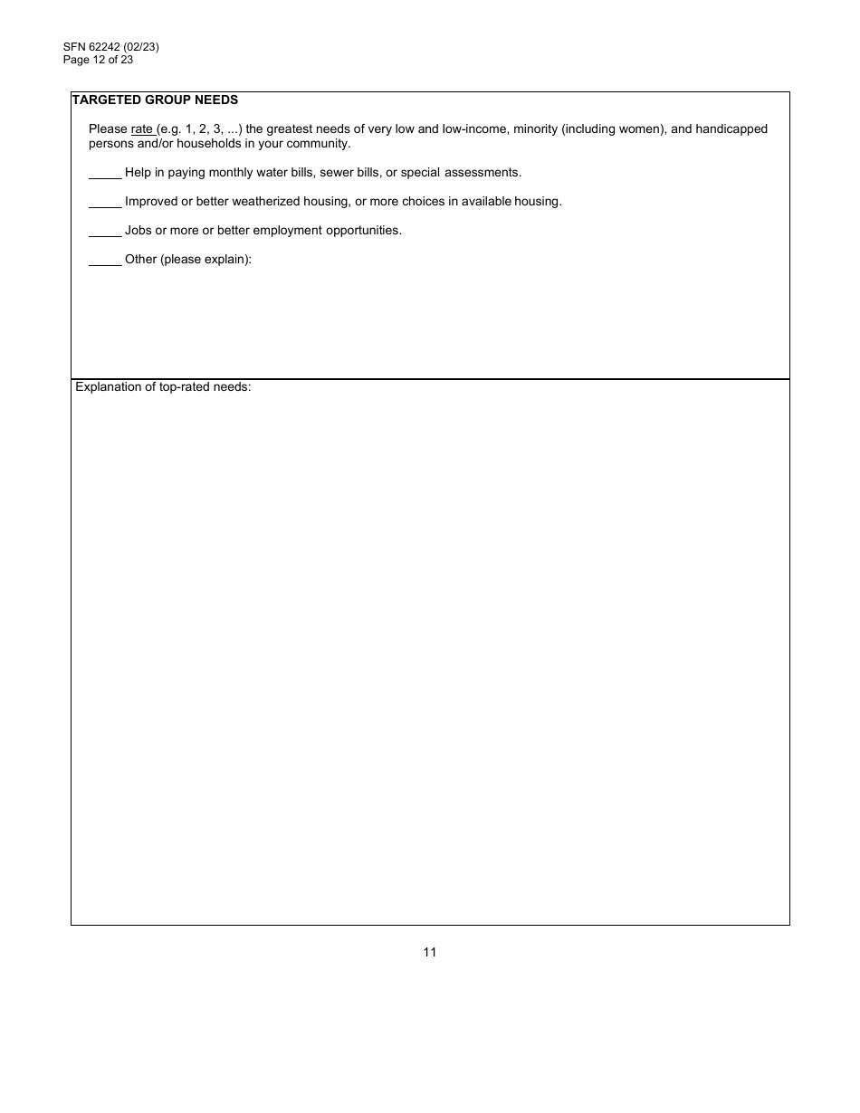 Form SFN62242 Community Development Block Grant Covid (Cdbg-Cv) Final Application - North Dakota, Page 12