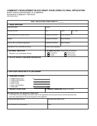 Form SFN62242 Community Development Block Grant Covid (Cdbg-Cv) Final Application - North Dakota