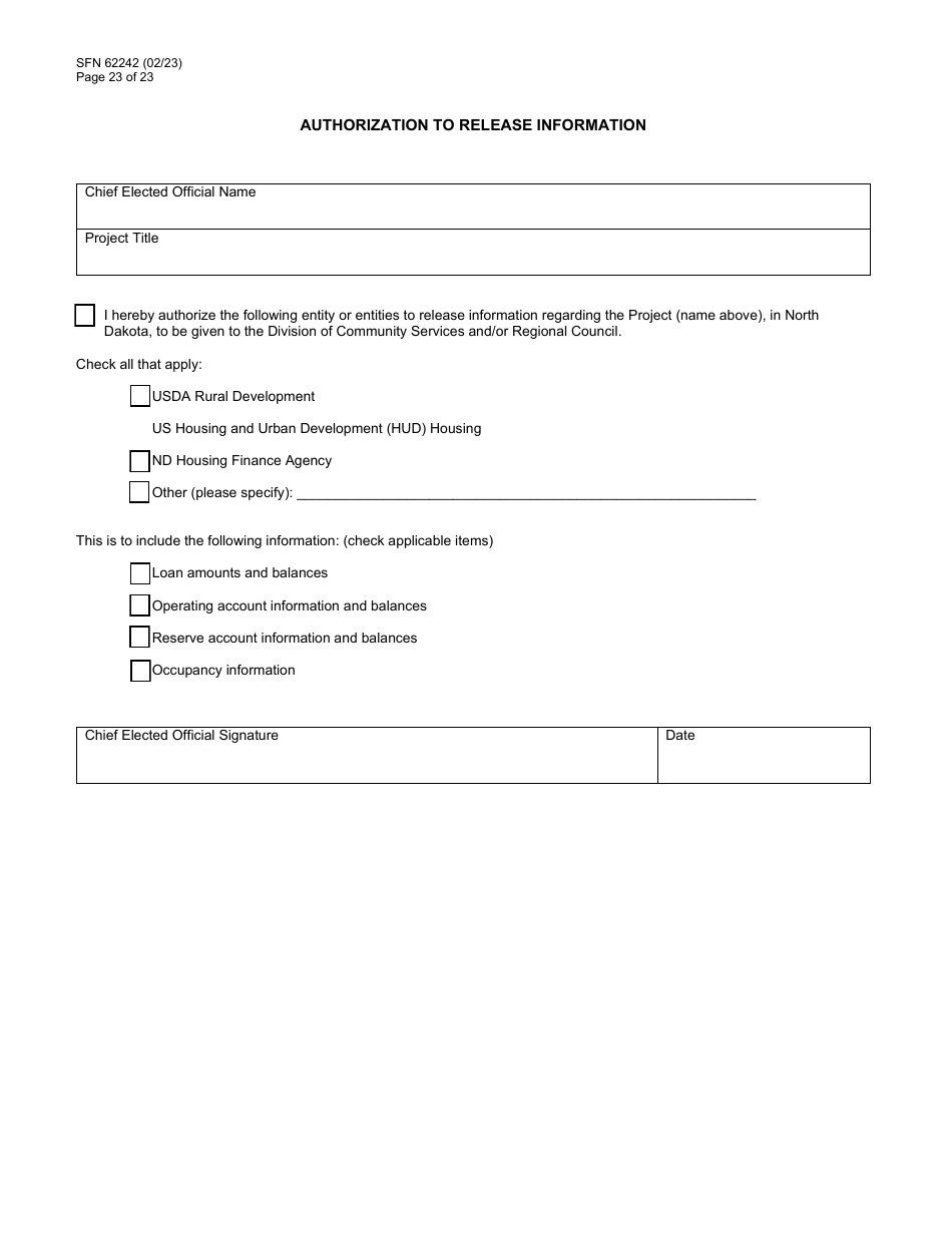 Form SFN62242 Community Development Block Grant Covid (Cdbg-Cv) Final Application - North Dakota, Page 23
