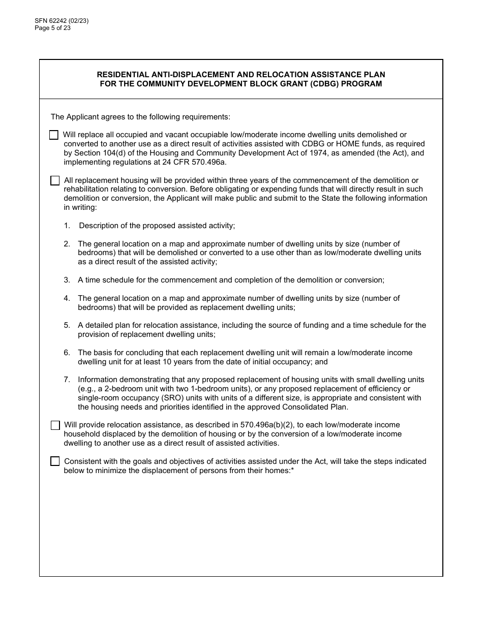 Form SFN62242 Community Development Block Grant Covid (Cdbg-Cv) Final Application - North Dakota, Page 5