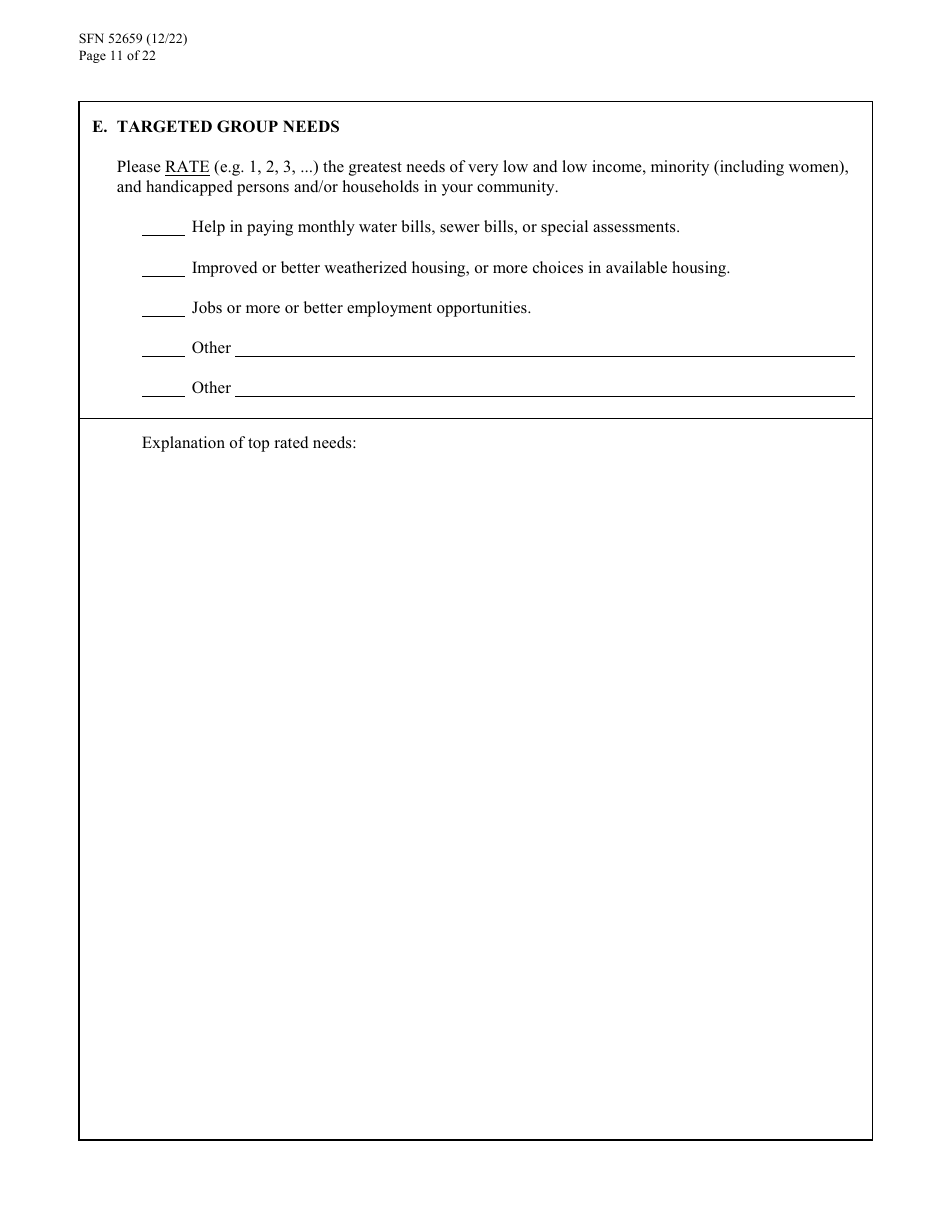 Form SFN52659 Cdbg Final Application - North Dakota, Page 11