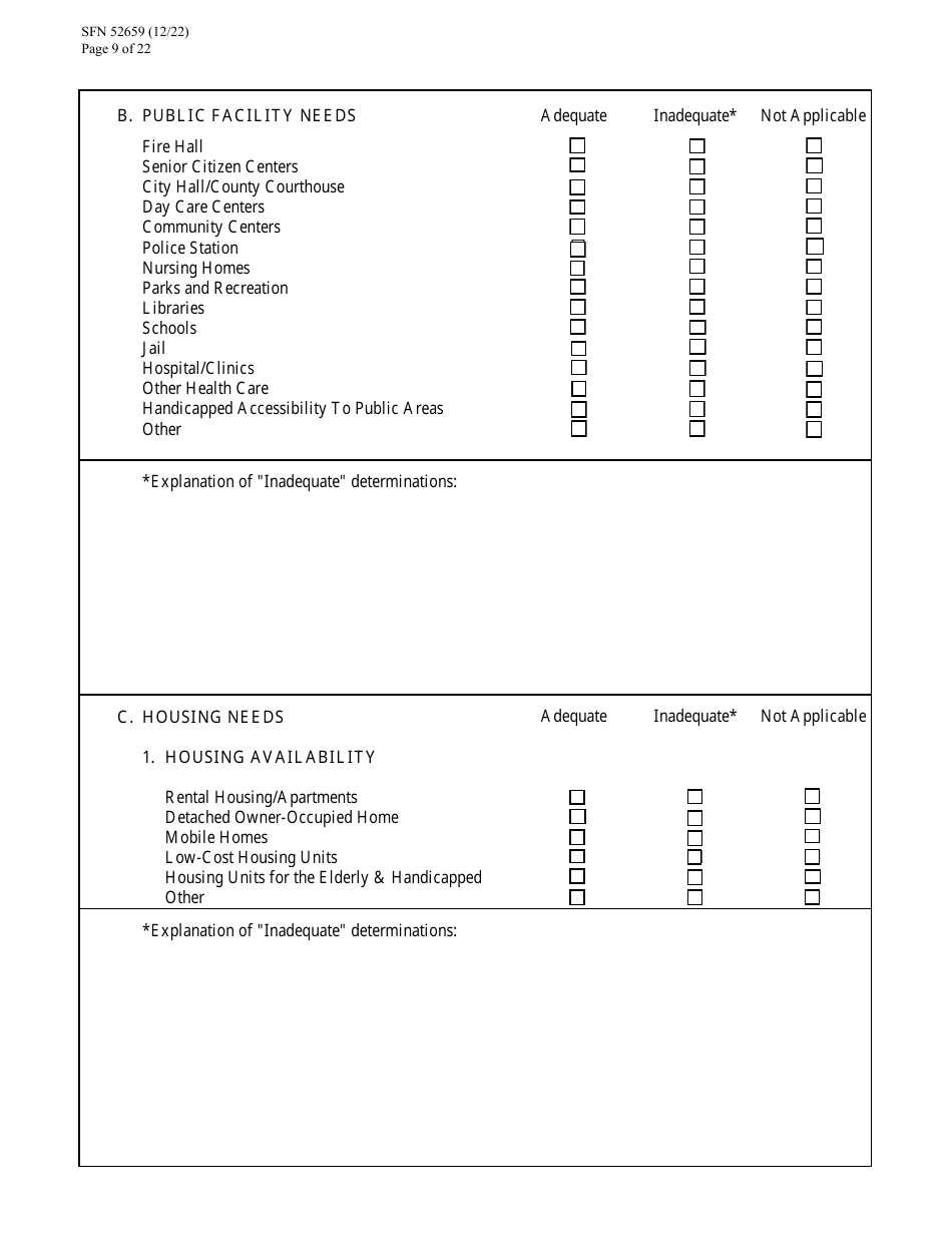 Form SFN52659 Cdbg Final Application - North Dakota, Page 9