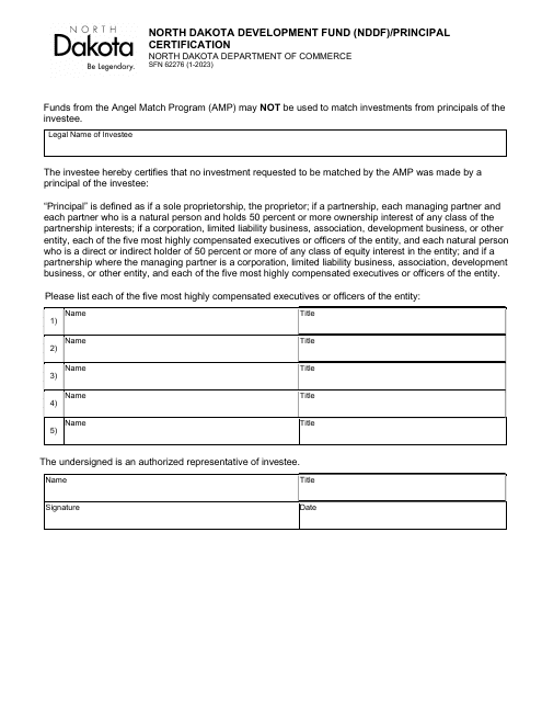 Form SFN62276  Printable Pdf