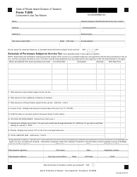 Document preview: Form T-205 Consumer's Use Tax Return - Rhode Island