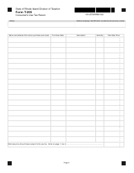 Form T-205 Consumer&#039;s Use Tax Return - Rhode Island, Page 2
