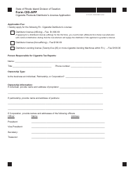 Form CIG-APP Cigarette Products Distributor&#039;s License - Rhode Island, Page 2