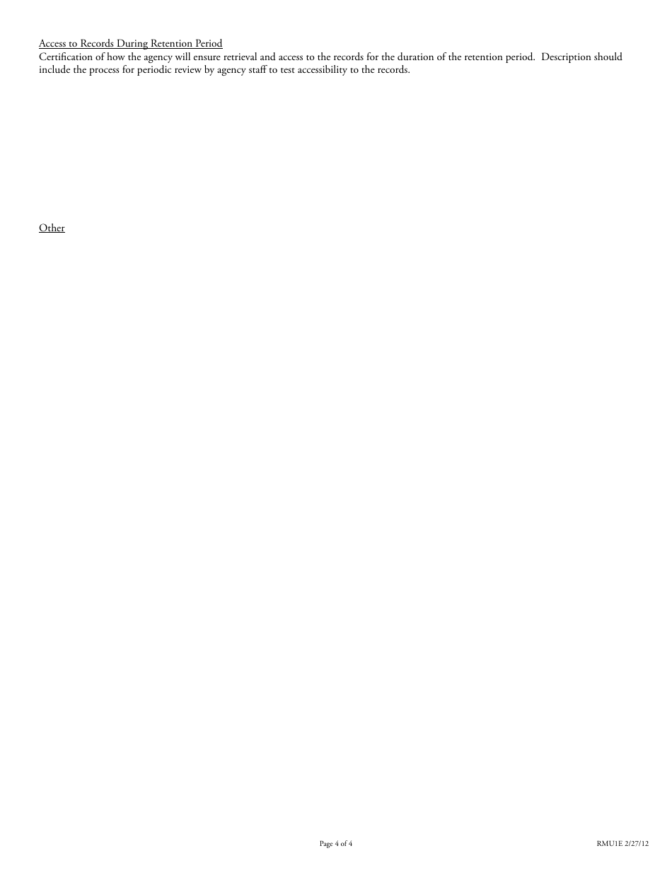 Form RMU-1E Application for Electronic Systems Information Plan Face Sheet - Massachusetts, Page 4