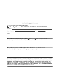 Civil Rights Complaint Form - New York, Page 2