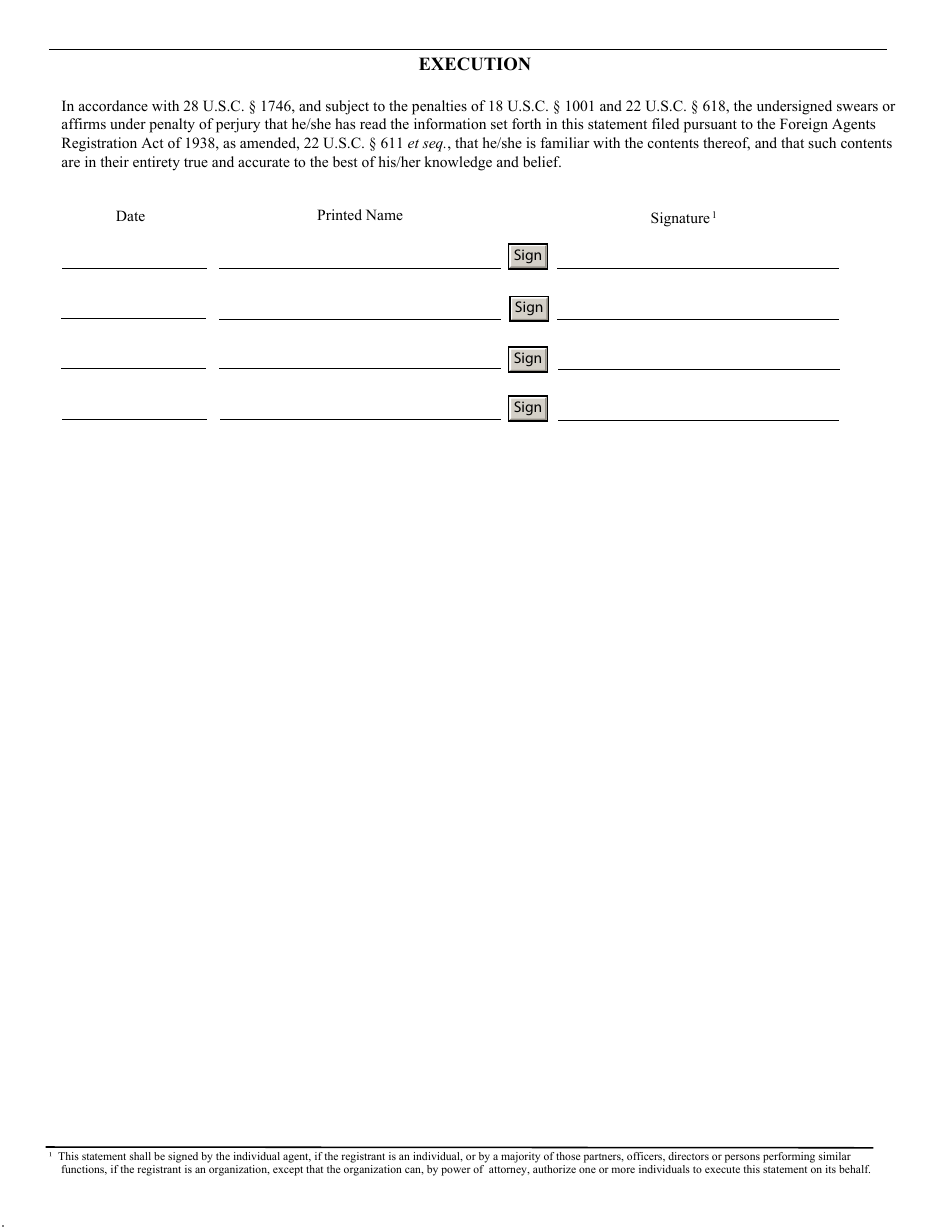 Form NSD-5 Amendment to Registration Statement Pursuant to the Foreign Agents Registration Act of 1938, as Amended, Page 2