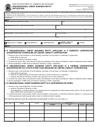 Form MO375-0096 Organizational Credit Business Entity Application - Missouri