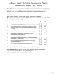 Small Business Support Grant Application - Allegany County, New York, Page 4