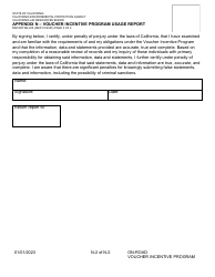 Form MSCD/ITAB-235 Appendix N Voucher Incentive Program Usage Report - California, Page 2