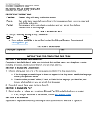 Form EO/EEO-067 Bilingual Skills Questionnaire - California, Page 2