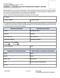 Document preview: Form MSCD/ITAB-227 Appendix F Voucher Incentive Program Replacement Voucher - California