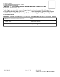 Form MSCD/ITAB-227 Appendix F Voucher Incentive Program Replacement Voucher - California, Page 2