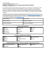 Form EO/EEO-256 Bilingual Language Services Translation (Written) Request - California