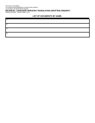 Form EO/EEO-256 Bilingual Language Services Translation (Written) Request - California, Page 2