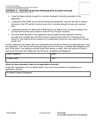 Form MSCD/ITAB-225 Appendix A Voucher Incentive Program Application Package - California, Page 10