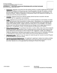 Form MSCD/ITAB-225 Appendix A Voucher Incentive Program Application Package - California, Page 2