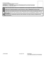 Form MSCD/ITAB-225 Appendix A Voucher Incentive Program Application Package - California, Page 4