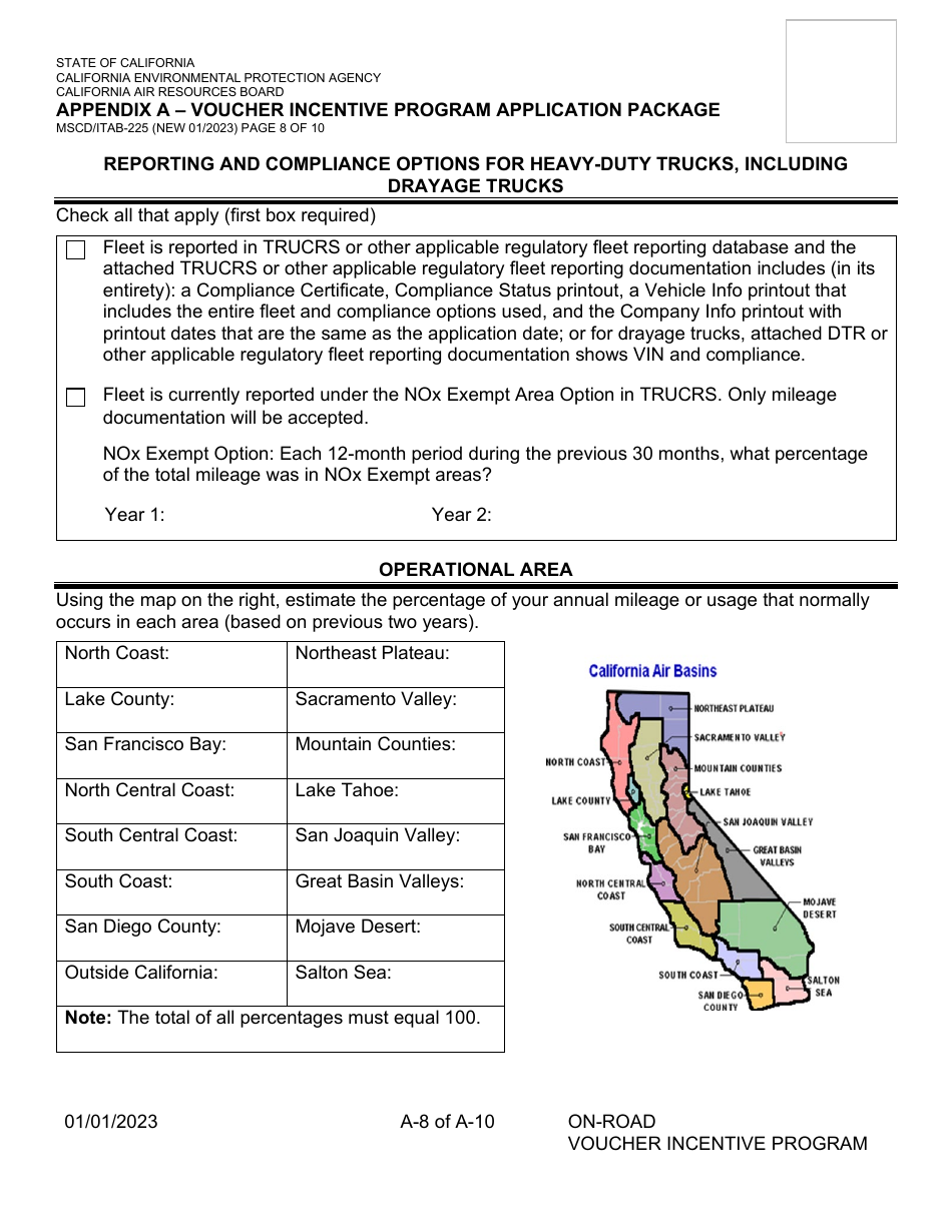 Form MSCD / ITAB-225 Appendix A Voucher Incentive Program Application Package - California, Page 8