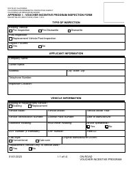 Document preview: Form MSCD/ITAB-230 Appendix I Voucher Incentive Program Inspection Form - California