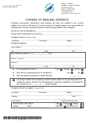 Document preview: Form CAA-FC01 Change of Mailing Address - Madera County, California
