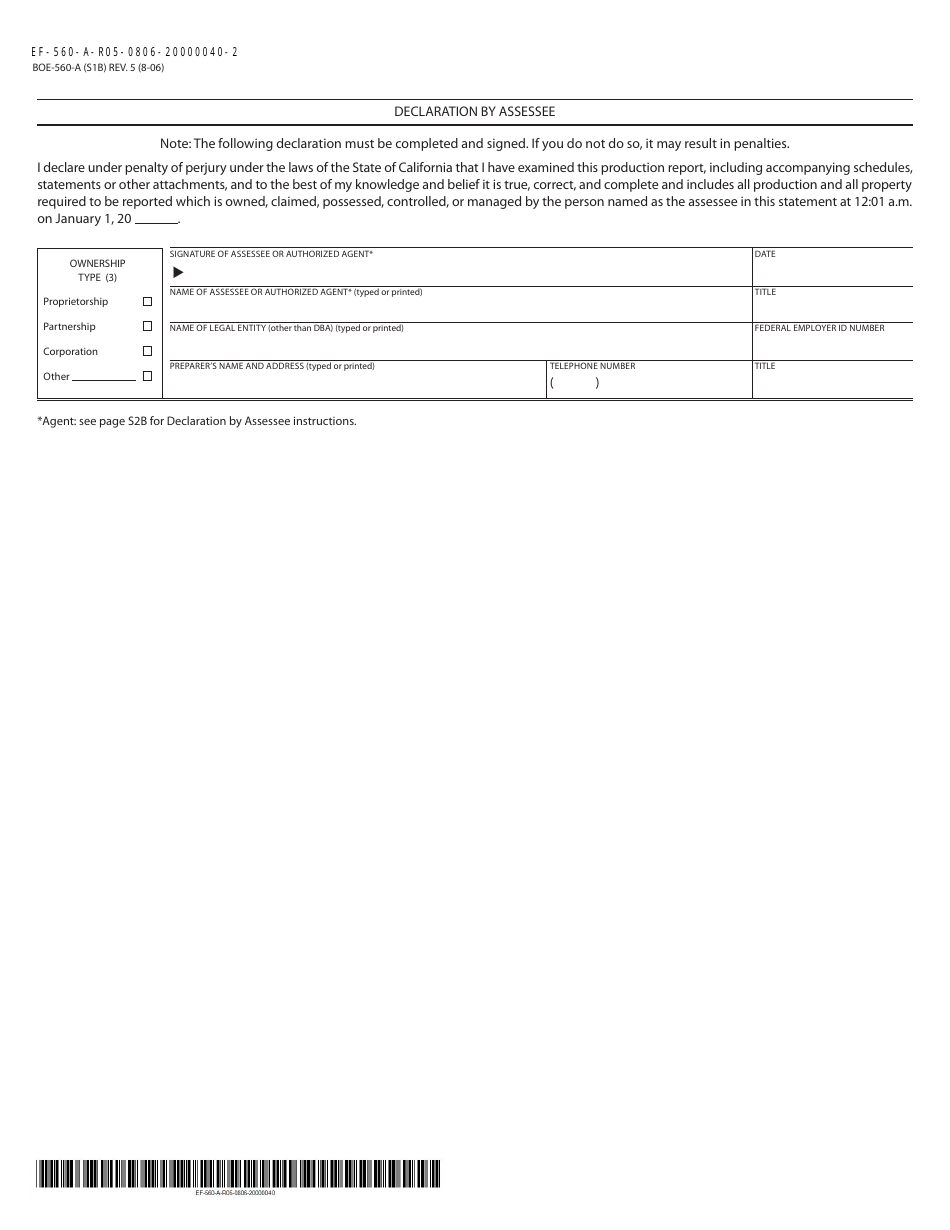Form BOE-560-A Aggregate Production Report (Includes Sand, Gravel, Stone, Limestone, Clay and Similar Products) - Madera County, California, Page 2