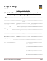 Document preview: Owner Authorization - Trappe Borough, Pennsylvania