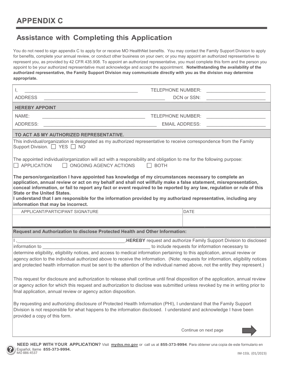 Form MO886-4537 (IM-1SSL) Application for Health Coverage  Help Paying Costs - Missouri, Page 13