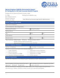 Optional Employer Eligibility Determination Request for Participation in the State Insurance Benefits Program - South Carolina