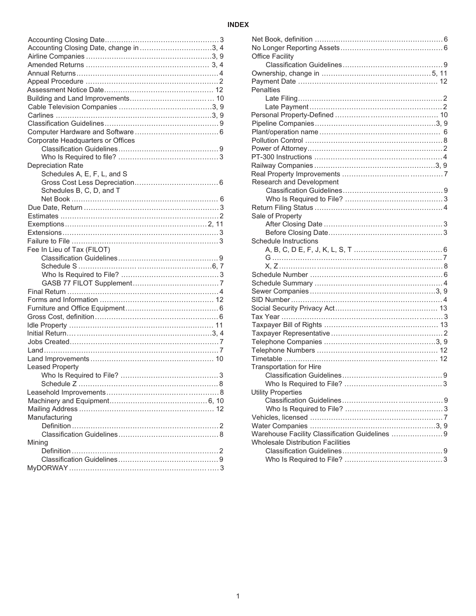 Instructions for Form PT-300 Property Tax and Fee in Lieu - South Carolina, Page 2