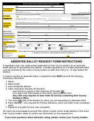 Document preview: Absentee Ballot Request Form - Iowa