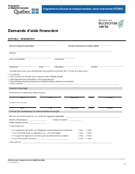 Forme V-3175 Programme En Efficacite Du Transport Maritime, Aerien Et Ferroviaire (Petmaf) - Quebec, Canada (French)