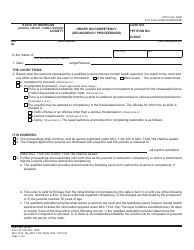 Form JC108 Order on Competency (Delinquency Proceedings) - Michigan