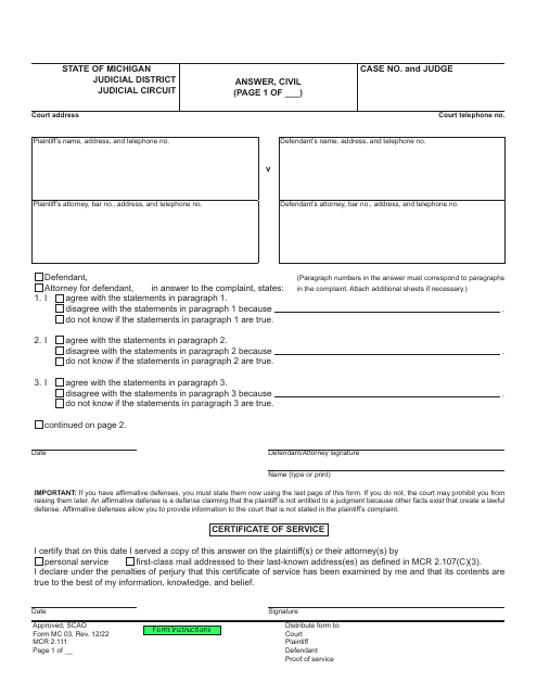 Form MC03  Printable Pdf