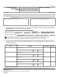 Document preview: Form PC558 Application for Informal Probate and/or Appointment of Personal Representative (Testate/Intestate) - Michigan