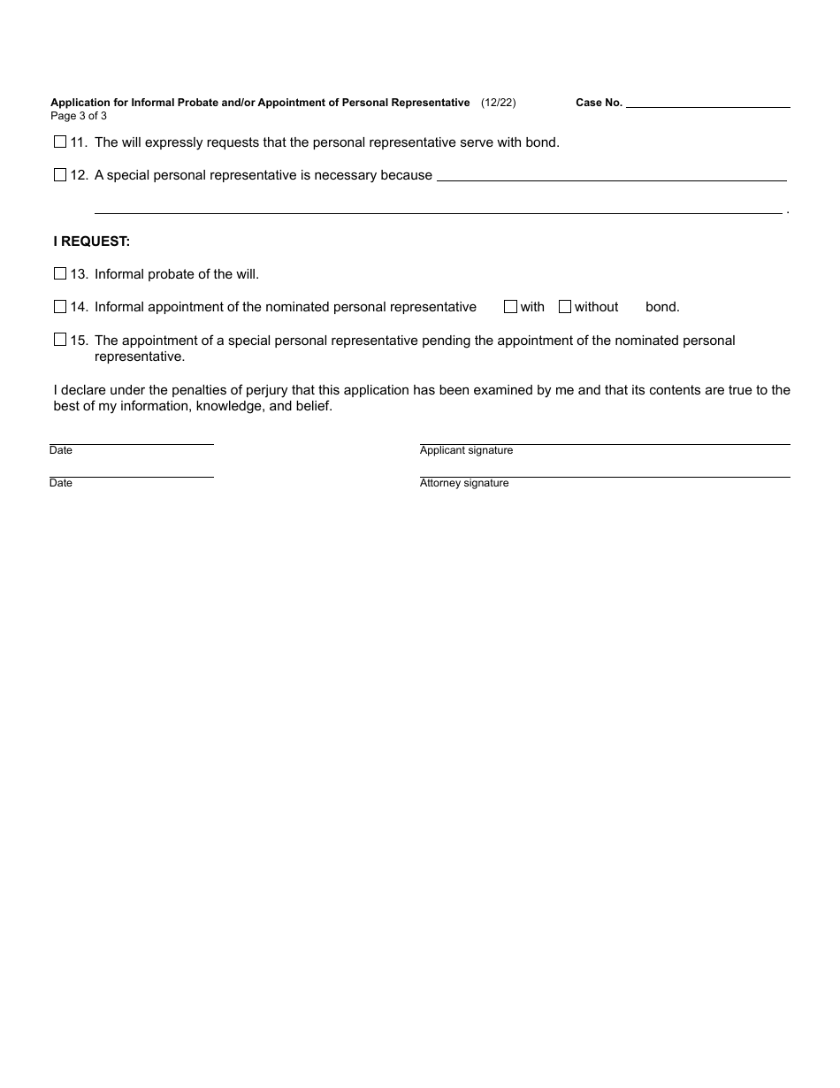 Form Pc558 Download Fillable Pdf Or Fill Online Application For Informal Probate Andor 3690