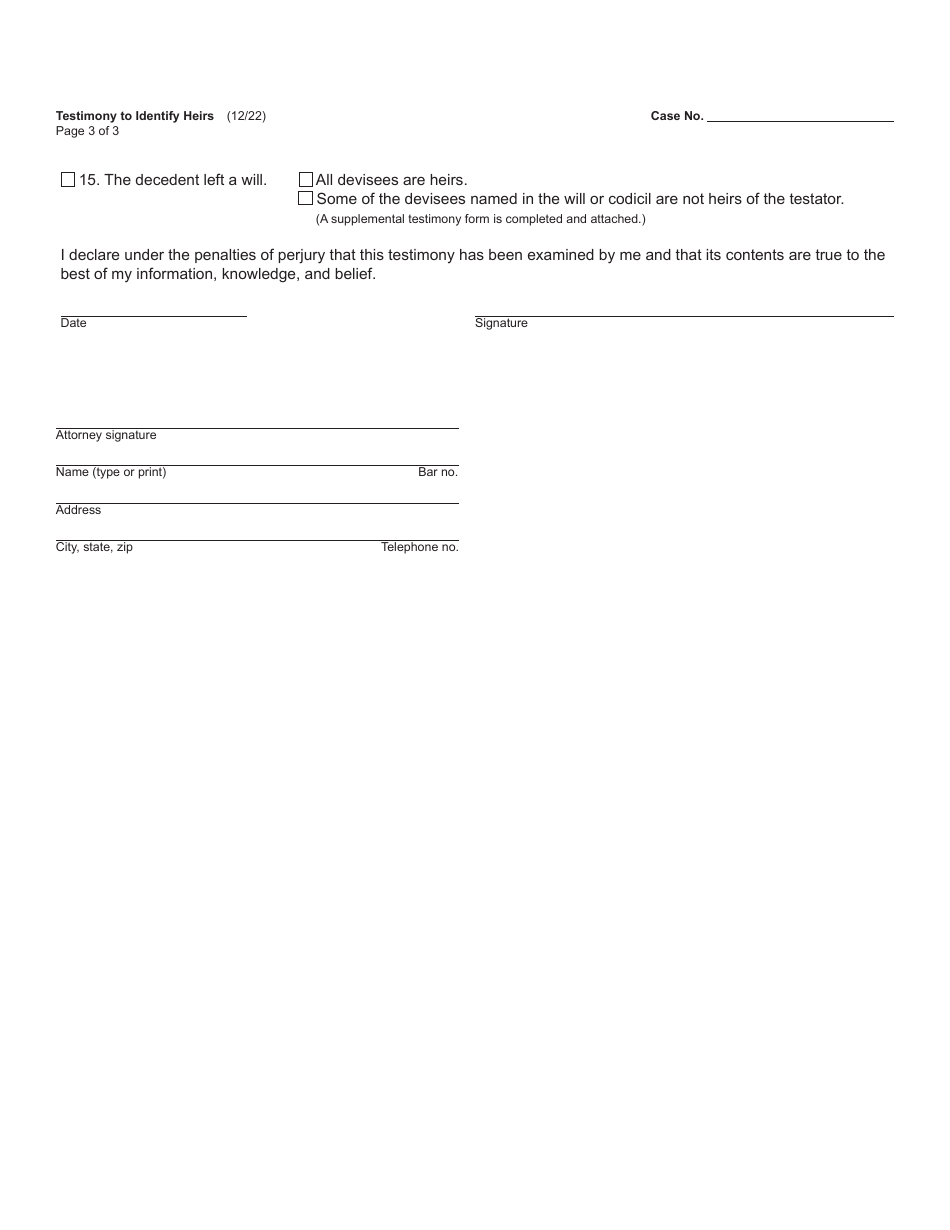 Form PC565 Download Fillable PDF or Fill Online Testimony to Identify