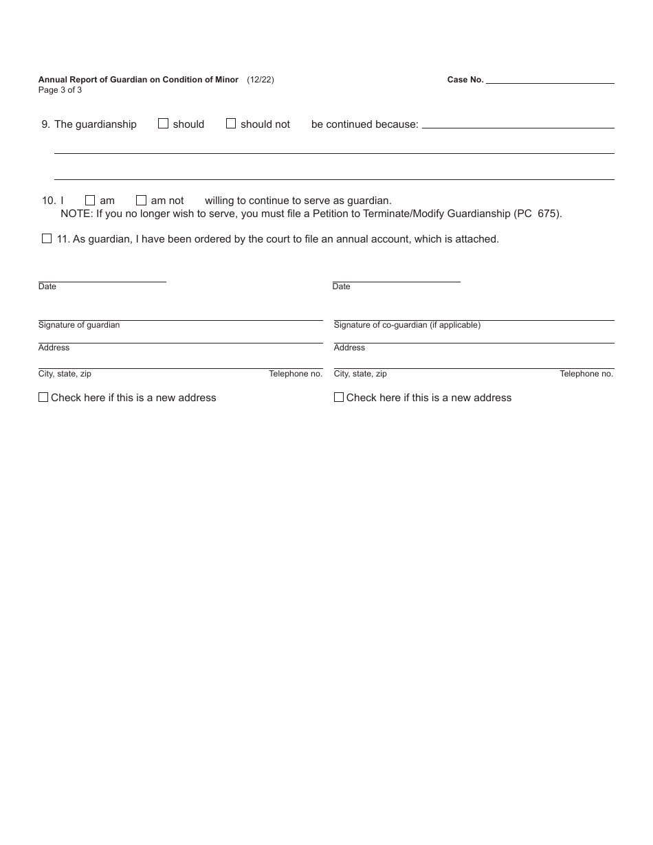 Form PC654 Annual Report of Guardian on Condition of Minor - Michigan, Page 3