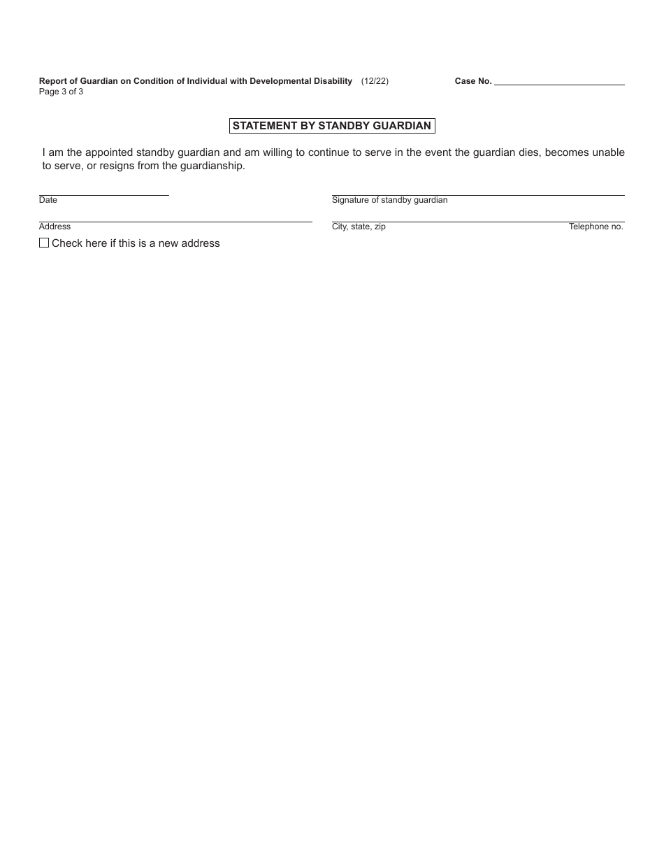 Form PC663 Report of Guardian on Condition of Individual With Developmental Disability - Michigan, Page 3