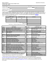 Document preview: Form LIC DE4 Qualification Data Extract Order Form - California