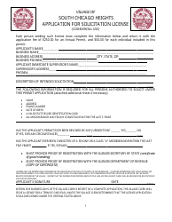 Application for Solicitation License - Village of South Chicago, Illinois