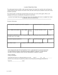 Claim Affirmation Form - Stanislaus County, California