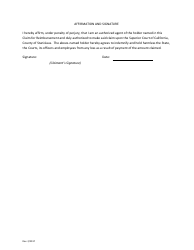 Claim Affirmation Form - Stanislaus County, California, Page 3