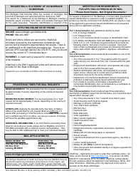 Form DCH-0569-NO MX Application for a Statement of No Marriage in Michigan - Michigan, Page 2