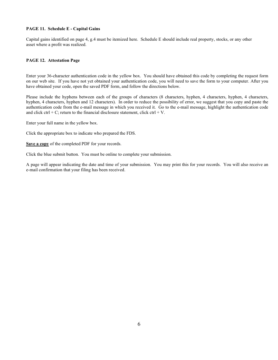 Instructions for Financial Disclosure Statement for Public Officers - New Jersey, Page 6