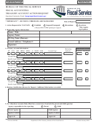 Document preview: FS Form 000109 Treasury Account Action Request